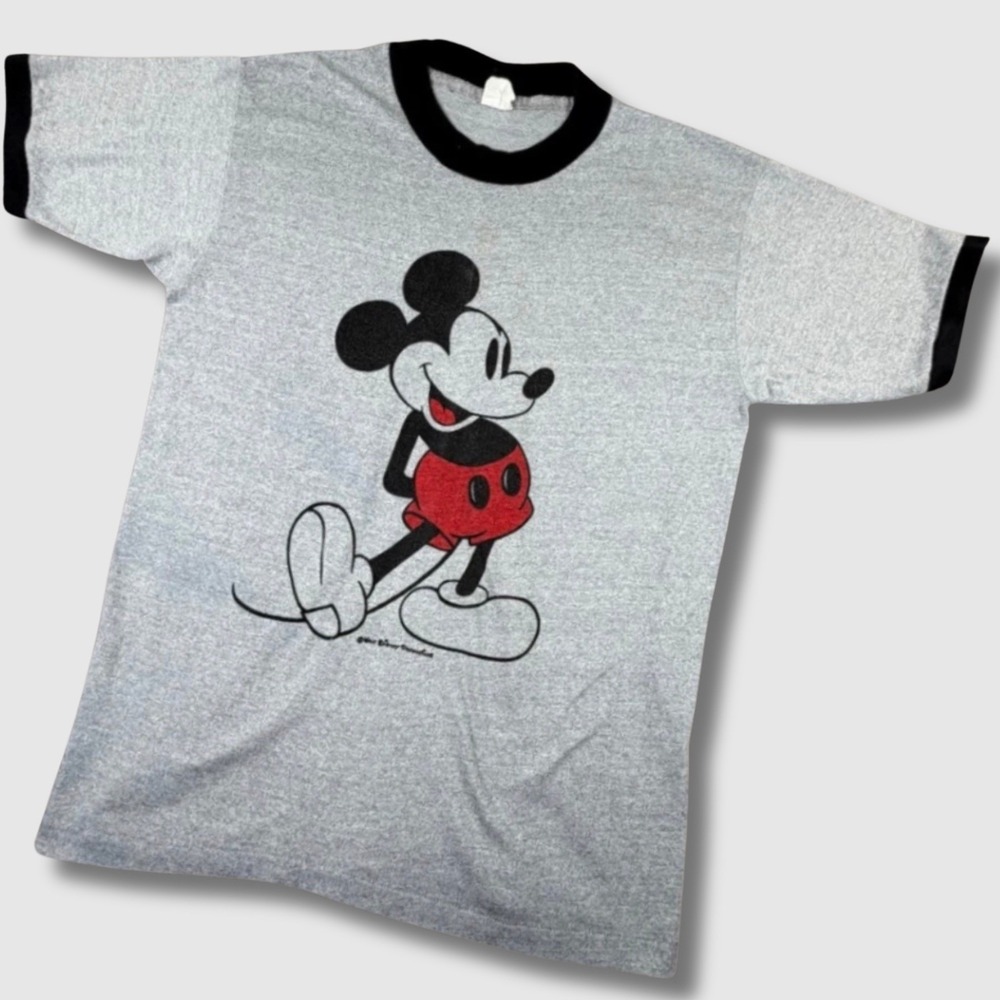 Vintage Mickey Mouse Ringer Tee USA Mens‎ L Disney 90s Graphic Shirt